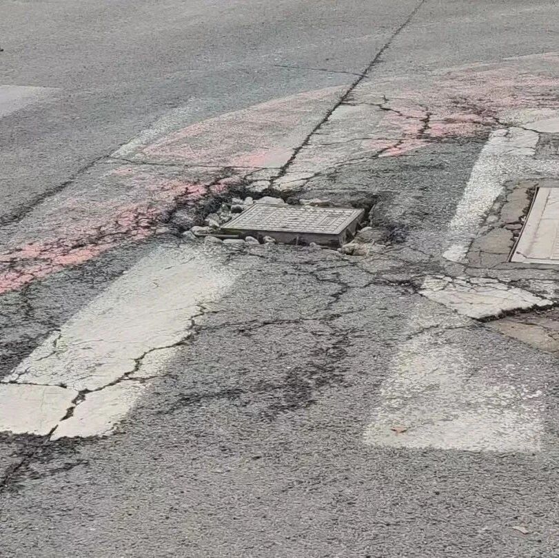【微靖江】靖江一路口路面破损严重,已开展维修处置